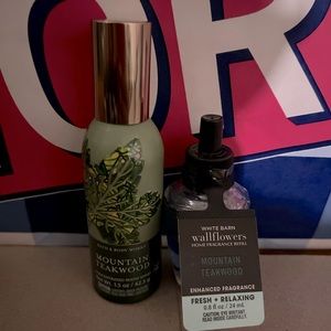 BBW ROOM SPRAY AND PLUG IN (MOUNTAIN TEAKWOOD SCENT)